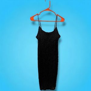 Women's Textured Black Cocktail Dress (size: M)